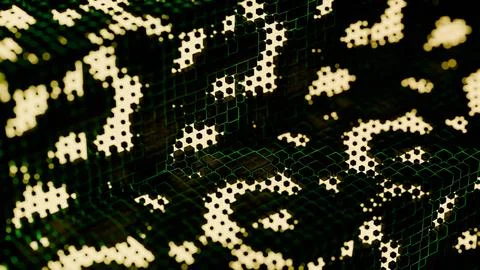 Digital Mosaic: Abstract 3D Pixel Art Stock Illustration