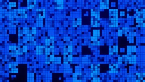 Digital Mosaic of Gradient Blue Squares in Abstract Grid Illustrazione stock