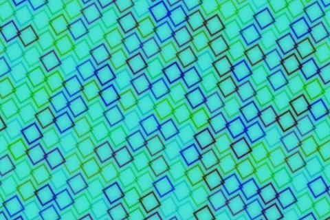 Digital mosaic pattern of blue and green squares Stock Illustration