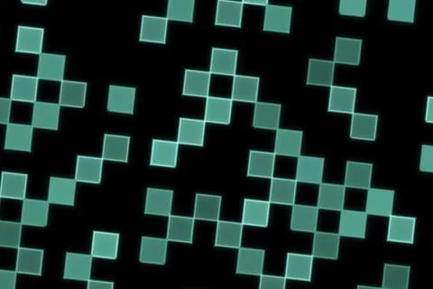 Digital mosaic pattern with green and black squares Stock Illustration