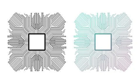 Digital motherboard pattern in two color variants Stock-Illustration