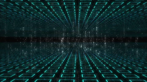 Digital motion background with animated shine squares, lines and digit Stock Footage 56022883