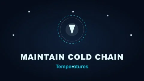 Digital motion graphic displaying Maintain Cold Chain Temperatures text Stock Footage 339925570