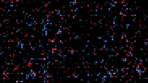 Digital motion graphic, red blue technology data server grid background Stock Footage 290819740