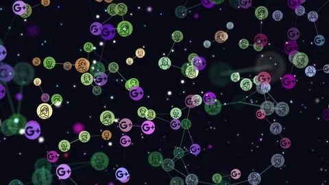 Digital, motion graphic video animation of network abstract users, online Stock Footage 101851248