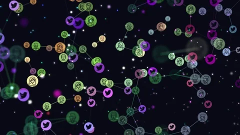 Digital, motion graphic video animation of network abstract users, online Stock Footage 101851436
