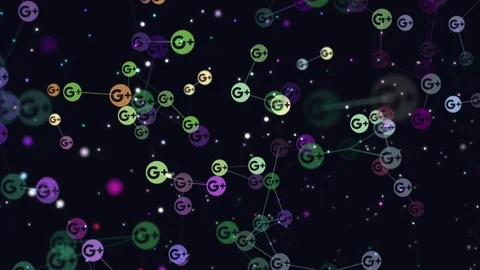 Digital, motion graphic video animation of abstract social network, online Stock Footage 101852019