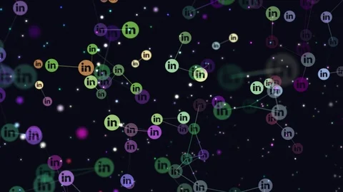 Digital, motion graphic video animation of abstract social network, online Stock Footage 101852178