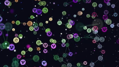 Digital, motion graphic video animation of network abstract users, online Stock Footage 102256648