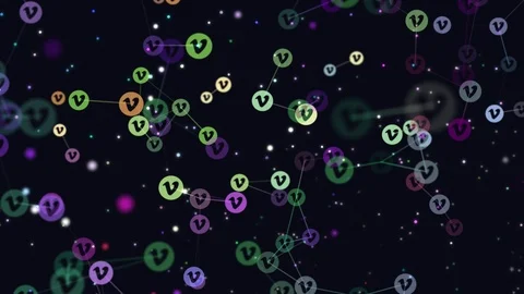 Digital, motion graphic video animation of abstract social network, online Stock Footage 102258619