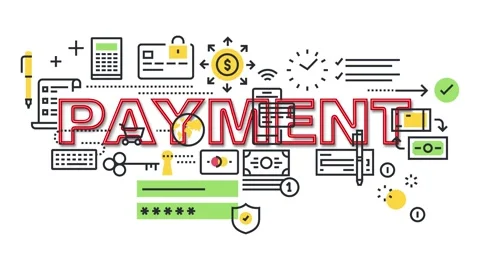 Digital motion of online payment concept. Stock Footage 340282448