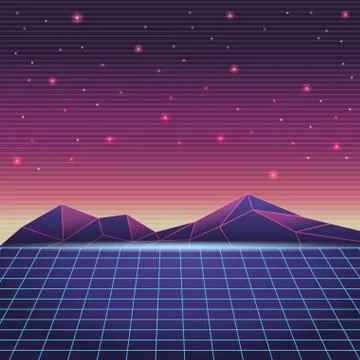 Digital mountain landscape Illustrazione stock