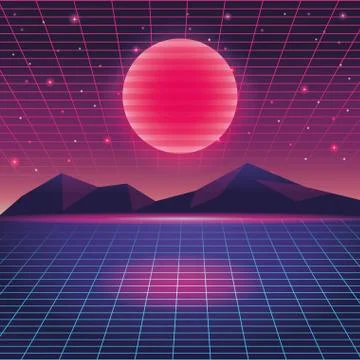 Digital mountain landscape Stock Illustration