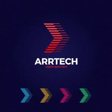 Digital Move Logo. Tech arrow logo. Technology media Stock Illustration