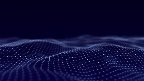 Digital moving wave. Abstract background with glowing particles. 스톡 동영상 155926223