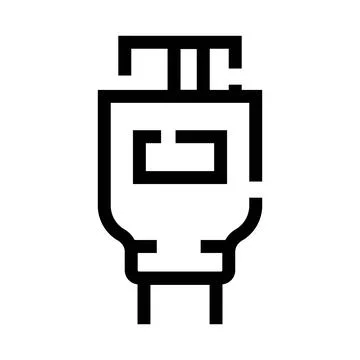 Digital multi media interface connector outline icon Illustrazione stock