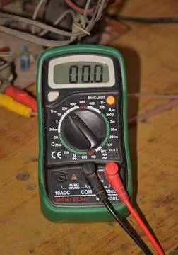 Digital multi meter kept at an electronic workshop Stock-Fotos