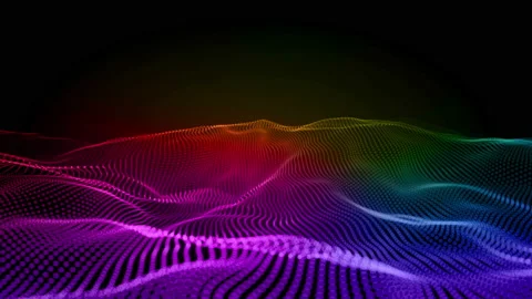Digital multicolor lanscape wave particles form for digital background Stock-Footage 98778215