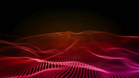 Digital multicolor lanscape wave particles form for digital background Vidéo 98779980