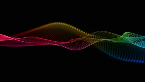 Digital multicolor wave particles form for digital background Stock-Footage 98741655