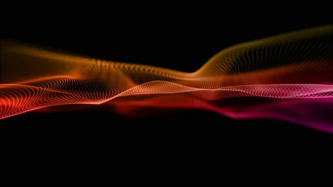 Digital multicolor wave particles form for digital background Stock-Footage 98743476