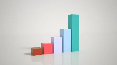 Digital multicolored histogram with a growing business concept. Technological di Stock Footage 196854765