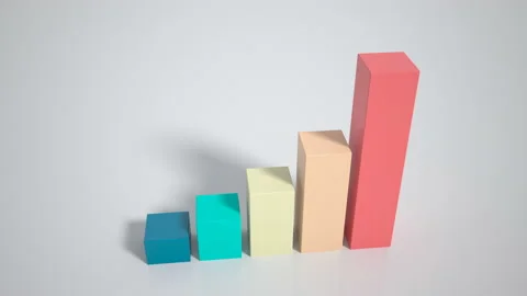 Digital multicolored histogram with a growing business concept. Technological di Stock Footage 196855458