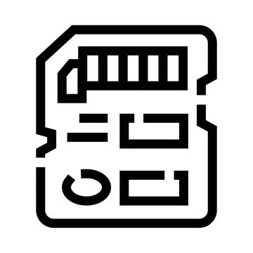 Digital multimedia flash storage memory card icon Illustrazione stock