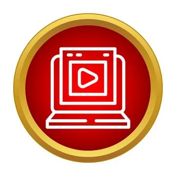 Digital multimedia streaming icon for online video tutorials Stockillustratie