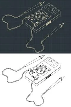 Digital multimeter drawings イラスト素材