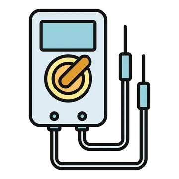 Digital multimeter for electric circuit measuring icon Illustrazione stock