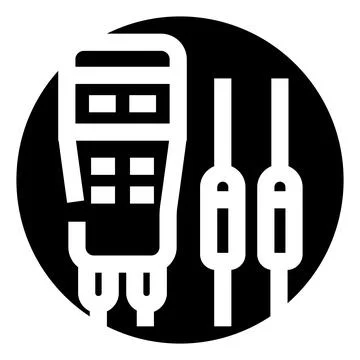 Digital multimeter icon for electrical measurements and testing Stock Illustration
