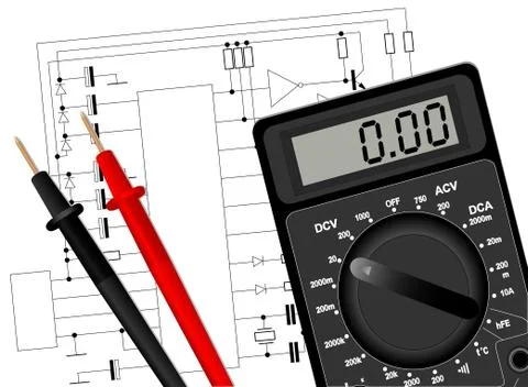 Digital multimeter Stock Illustration