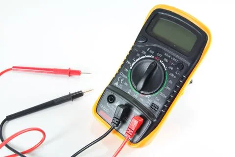 Digital multimeter isolate on white background Stock Photos
