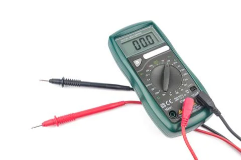 Digital multimeter isolated on white background Stock Photos