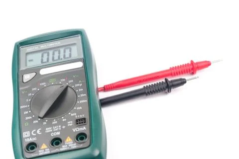 Digital multimeter isolated on white background Stock Photos