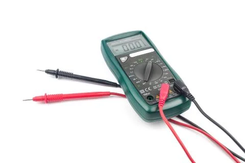 Digital multimeter isolated on white background Stock Photos