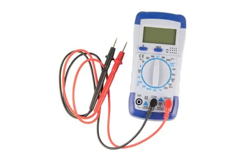Digital multimeter isolated on white background with clipping path Foto stock