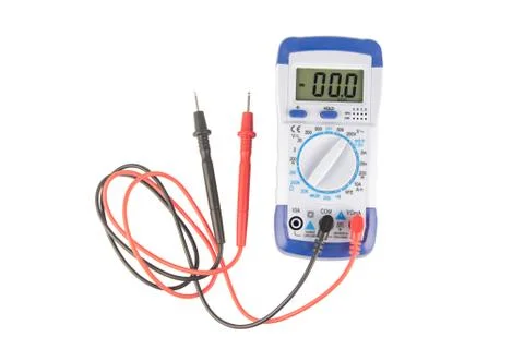 Digital multimeter isolated on white background with clipping path Stock Photos