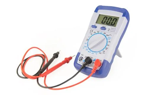 Digital multimeter isolated on white background with clipping path Stock Photos