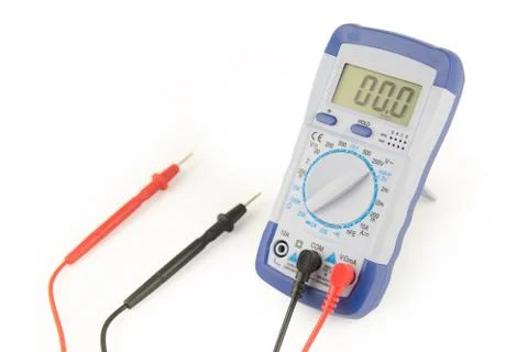 Digital multimeter isolated on white background with clipping path Stock Photos