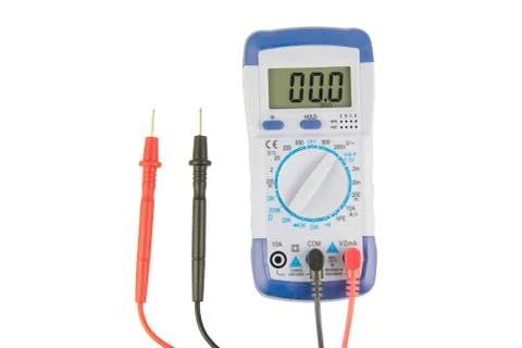 Digital multimeter isolated on white background with clipping path Stock Photos