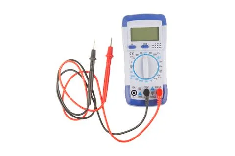 Digital multimeter isolated on white background with clipping path Stock Photos