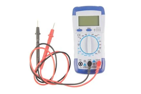 Digital multimeter isolated on white background with clipping path Stock Photos