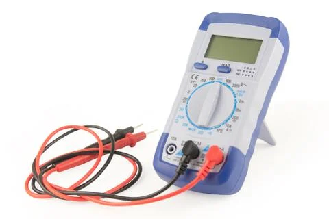 Digital multimeter isolated on white background with clipping path Stock Photos