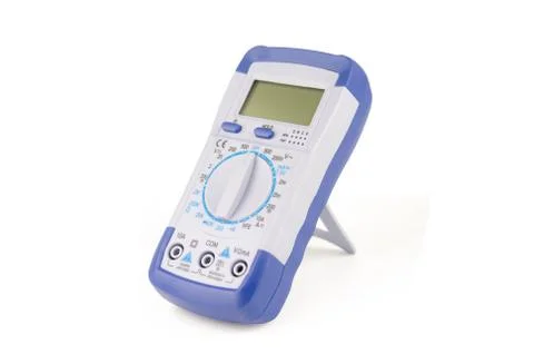Digital multimeter isolated on white background with clipping path Stock Photos
