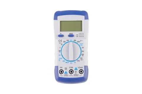 Digital multimeter isolated on white background with clipping path Stock Photos