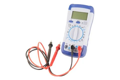 Digital multimeter isolated on white background with clipping path Stock Photos
