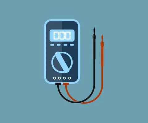 Digital multimeter logo design. Illustrazione stock