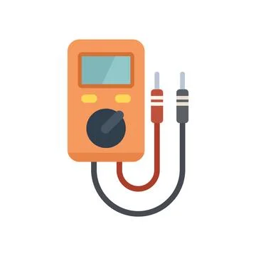 Digital multimeter measuring device for testing electrical circuits Stock Illustration